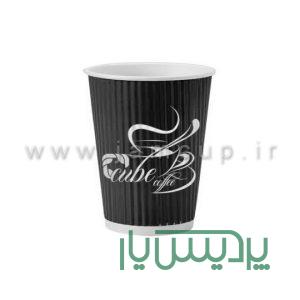 لیوان کاغذی دوجداره کرکره ای طرح دار